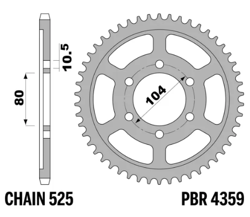 PBR Rear Sprocket for Kawasaki Z900 2017 - 2024
