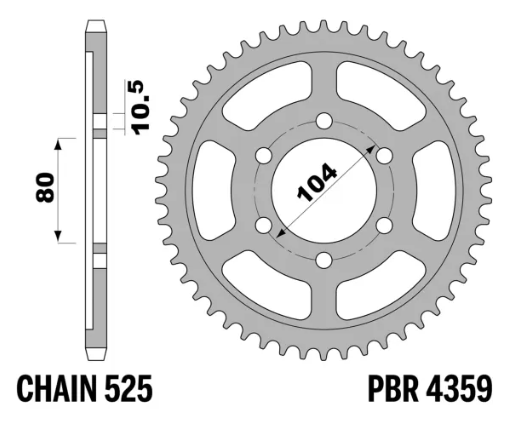 PBR Rear Sprocket for Kawasaki Z1000 2014 - 2020