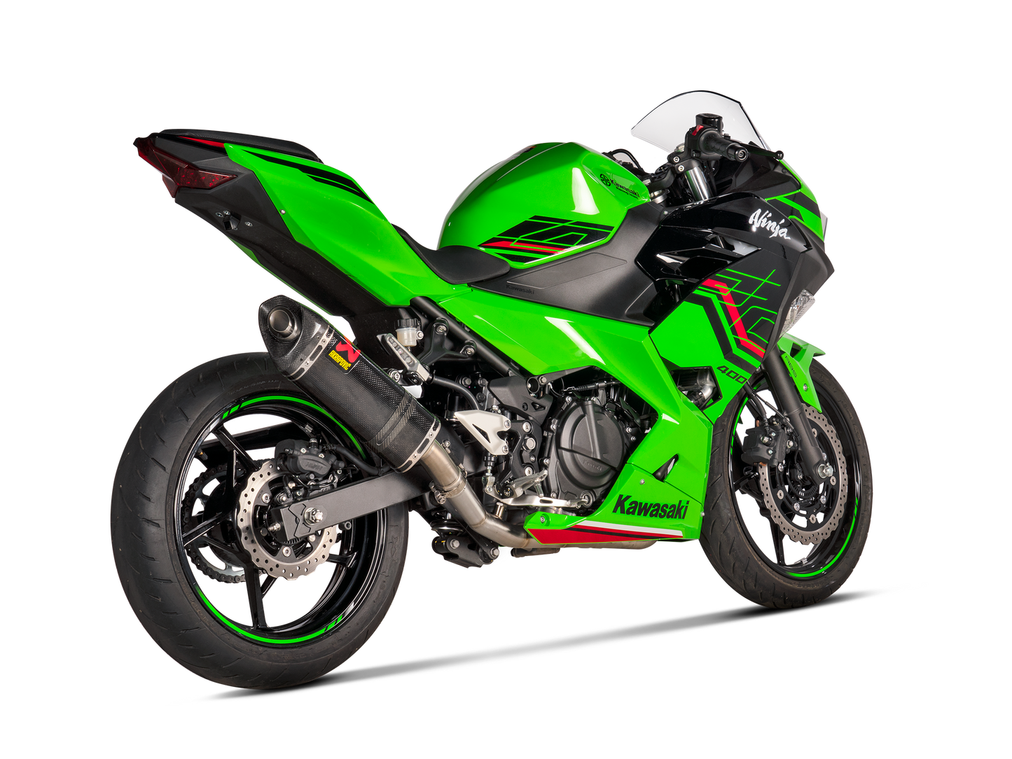 Akrapovic Exhaust Slip-On Line (Carbon) for Kawasaki Ninja 400 / Ninja 500 / Z400 / Z500 2018 - 2024