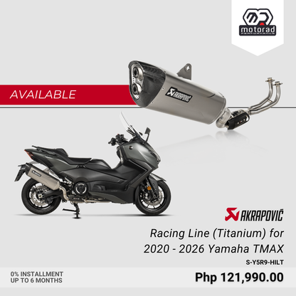 Akrapovic Exhaust Full System Exhaust Racing Line (Titanium) for Yamaha TMAX 2020 - 2026