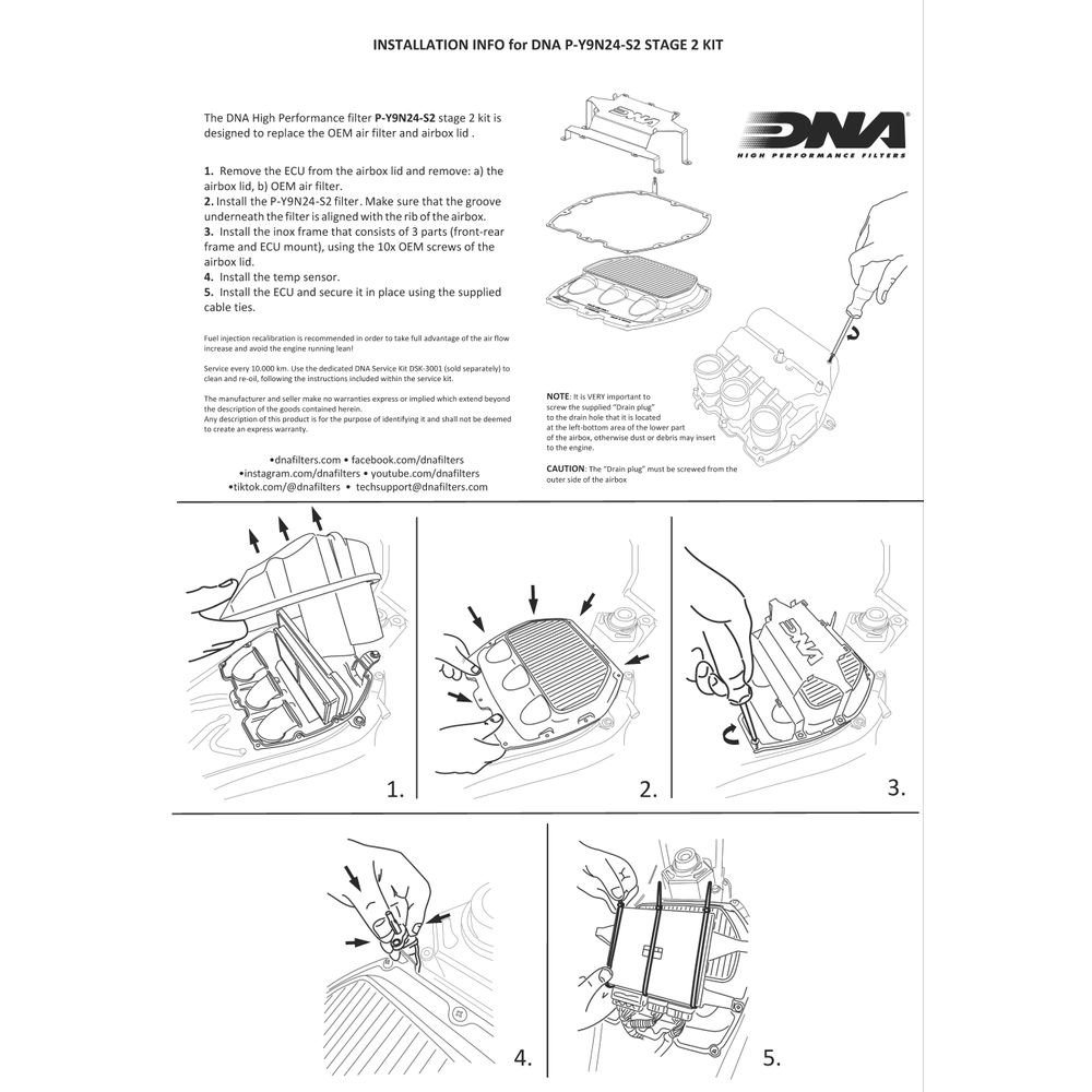 DNA Air Filter for Yamaha MT-09 SP 2024-2026 stage 2