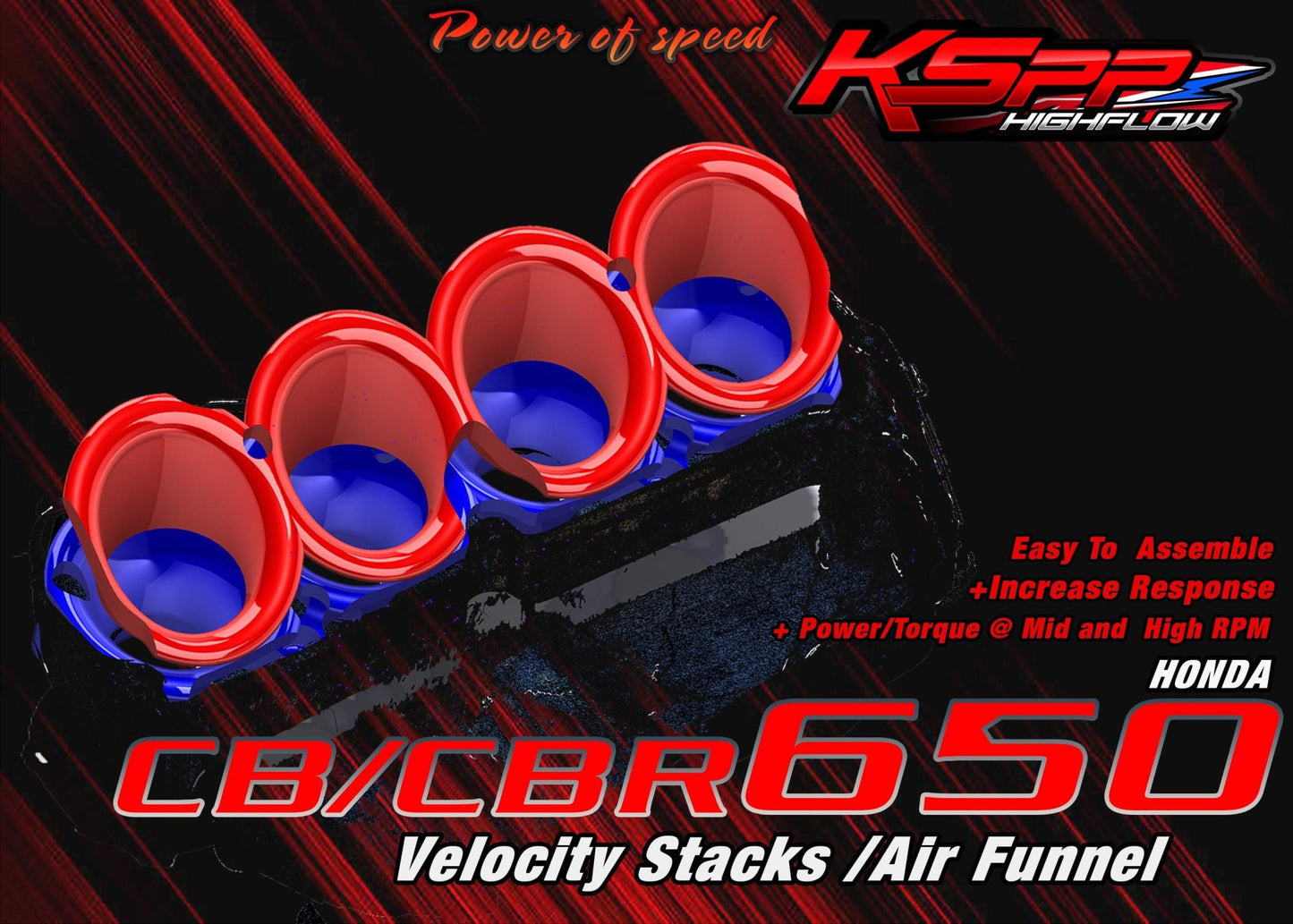 KSPP Velocity Stacks for Honda CB 650 R / CBR 650 R 2019-2026