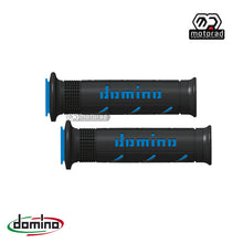 Domino A250 Grips in Black/Blue Rubber for Street /Racing Motorcycles