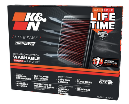K&N Air Filter for Kawasaki 650 Z /Ninja /RS 2017-2026