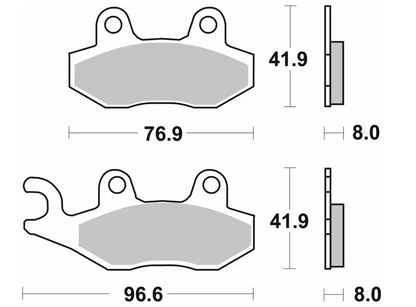 SBS Rear Brake Pads 611HS for Kawasaki H2SX