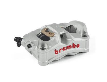 BREMBO Stylema Natural Anodizing Red BREMBO logo brake Caliper (Front Left)