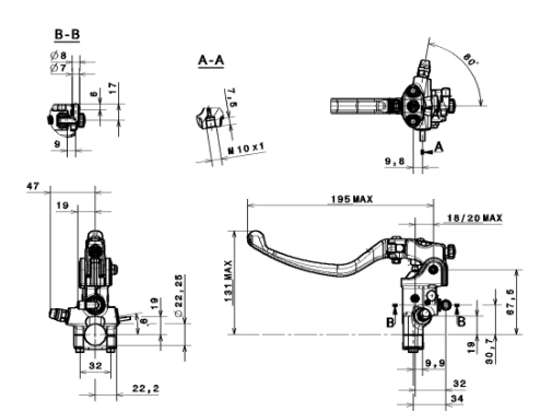 Brembo RCS16 Brake Master Cylinder