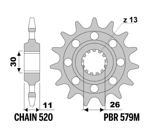 PBR Front Engine Sprocket 16T for Yamaha R1 2015 - 2022