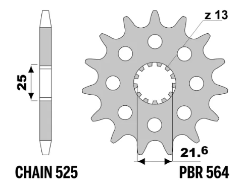 PBR Front Engine Sprocket 17T for GSXS 1000 F 2015 - 2019