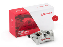 BREMBO Stylema Natural Anodizing Red BREMBO logo brake Caliper (Front Left)
