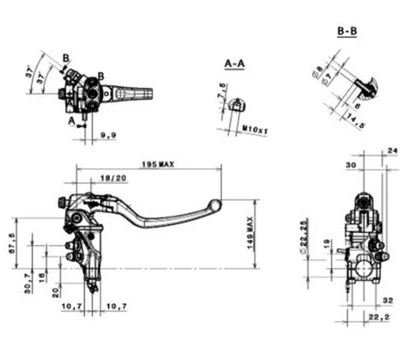 Brembo RCS15  Corsa Corta Brake Master Cylinder