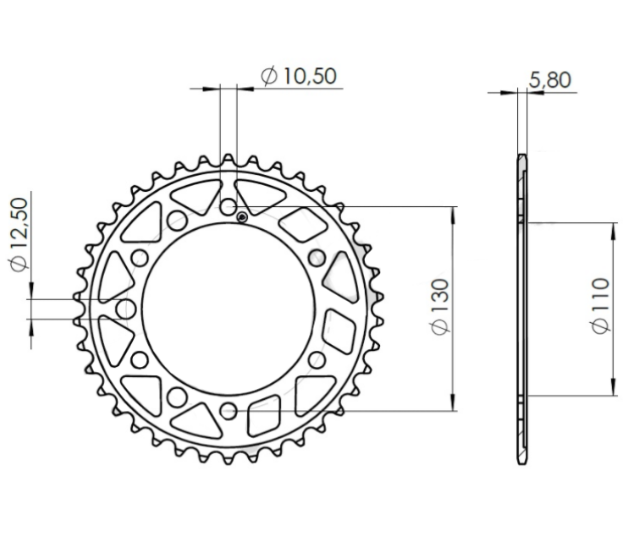 PBR Alloy Rear Sprocket  47T for Yamaha R6