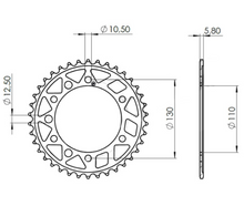 PBR Alloy Rear Sprocket  47T for Yamaha R6
