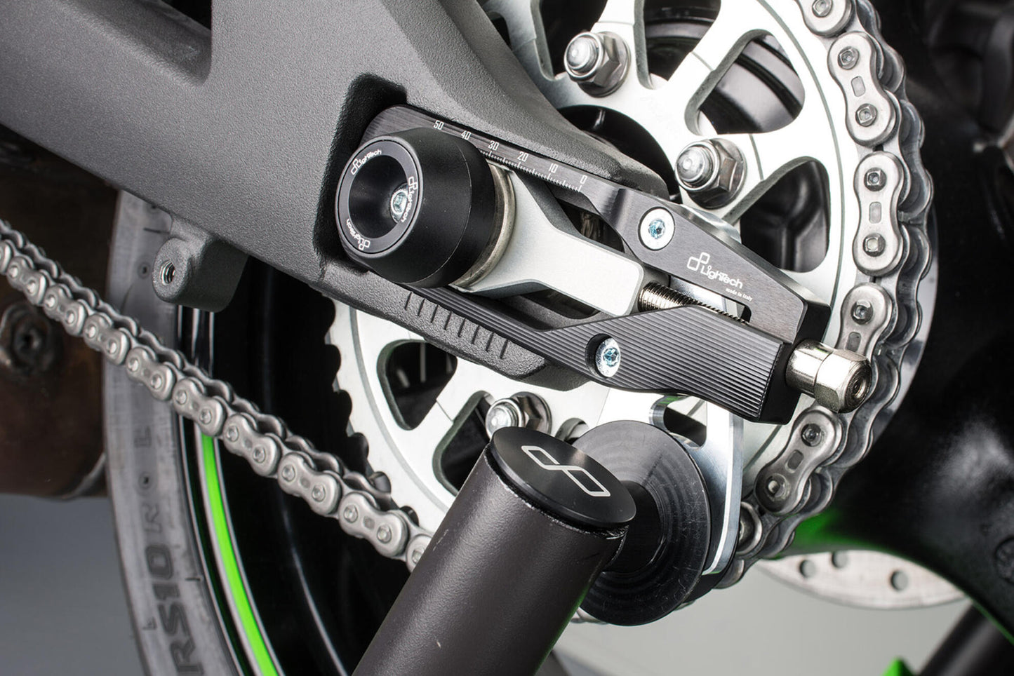 LighTech Chain Adjusters Black for Kawasaki ZX10R 2016-2026